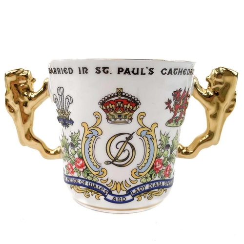 915 - A Paragon loving cup commemorating the marriage of the Prince of Wales and Lady Diana Spencer Height... 