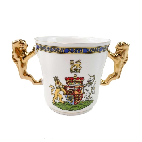 915 - A Paragon loving cup commemorating the marriage of the Prince of Wales and Lady Diana Spencer Height... 