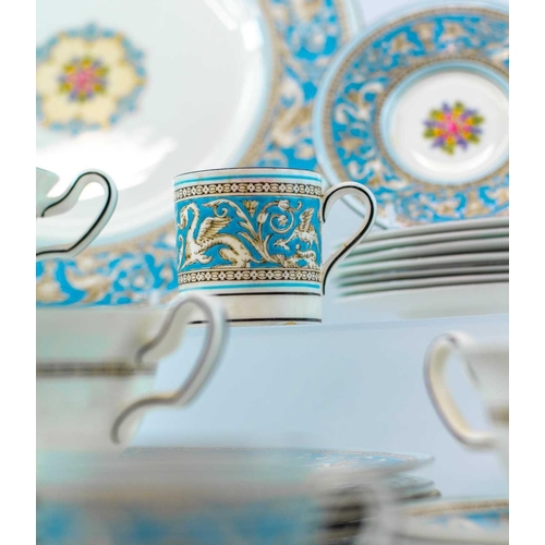 921 - A Wedgwood 'Florentine' dinner and coffee service. Comprising eight dinner plates, eight breakfast/l... 