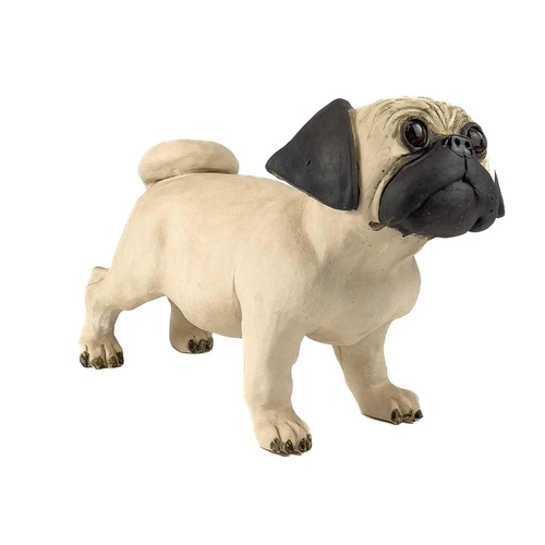 923 - Lynn DAVEY 'Percy Pug' Ceramic sculpture Signed with initials Height 21.5cm, length 35cm