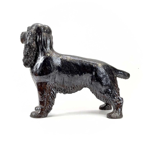 927 - Lynn DAVEY Cocker Spaniel Ceramic sculpture with bronze glaze Signed with initials Height 31.5cm, le... 