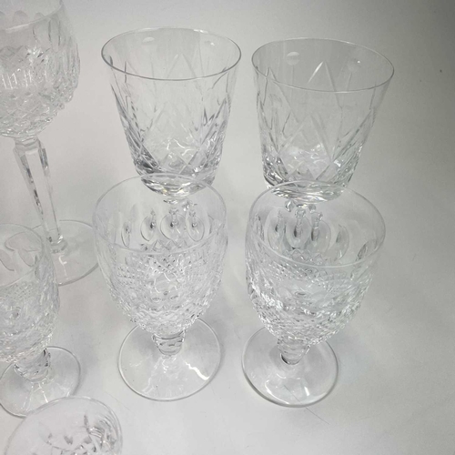 942 - A pair of Waterford Crystal tall stem goblets. Together with other Waterford Crystal and Crystal gla... 