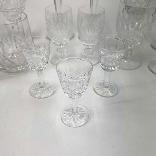 942 - A pair of Waterford Crystal tall stem goblets. Together with other Waterford Crystal and Crystal gla... 