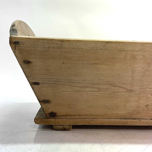 59 - A Victorian pine trough. with shaped end handles, height 36.5cm, width 114cm, depth 46cm.