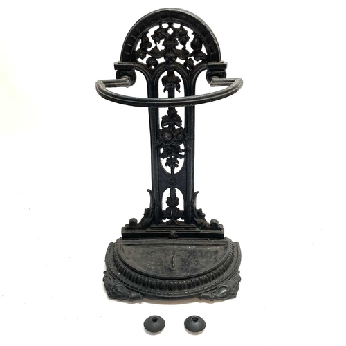 254 - A Victorian cast iron stick stand. Height 74cm.