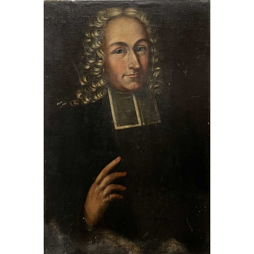 259 - English School Portrait of a cleric Oil on canvas laid on board 79cm x 52cm