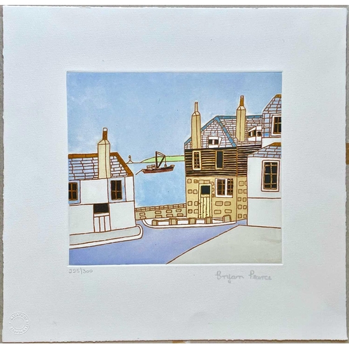 113 - Bryan PEARCE (1929-2006) Westcotts Quay, St. Ives Etching in colours, facsimile signature, ed. 225/3... 