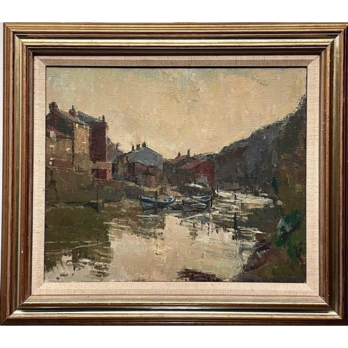 118 - Raymond M. ROGERS (1958) Staithes  Oil on canvas Signed 49.5 x 60cm