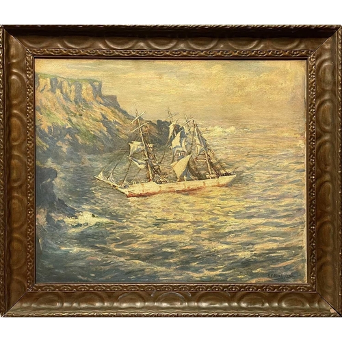 130 - George Fagan BRADSHAW (1887-1960) The Journey's End Oil on canvas, signed and dated 1922, further si... 