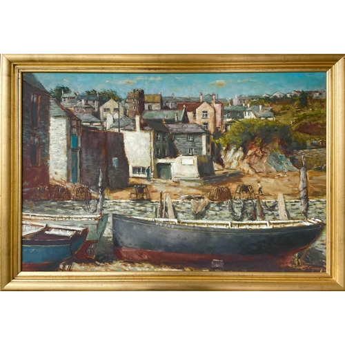 139 - Ernest OLIVER (XX-XXI) The Boat Pound Oil on canvas, signed, 50x75cm