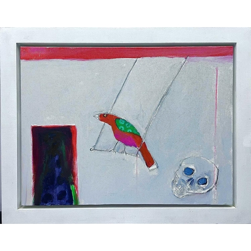 144 - Janet LYNCH (1938) Bird on a Swing Oil on canvas, signed, inscribed and dated 2008 to verso, 45x61cm