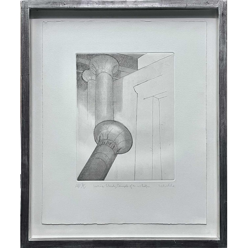 17 - Karl WESCHKE (1925-2005) Interior Study, temple of Horus, Edfu - The Egyptian Suite, 1994 Etching, s... 