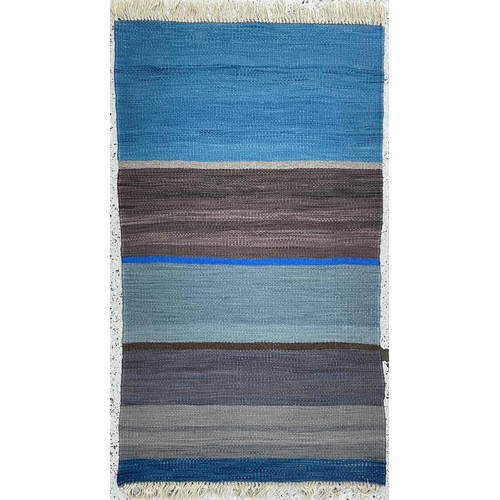 18 - Breon O'CASEY (1928-2011) Untitled  Handwoven rug Length 183 cm, including tassels Maximum width 100... 