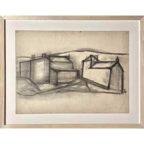 23 - Karl WESCHKE (1925-2005) Tregarthen Cottage Charcoal on paper, signed, 56 x 76.5cm. Tregarthen Cotta... 