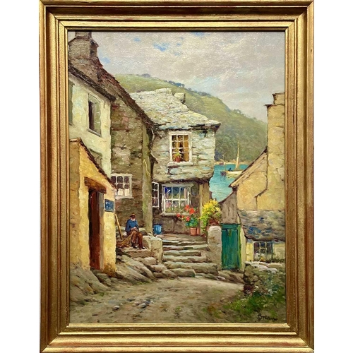 235 - BREAN The Fisherman's Home, Polperro Oil on canvas, signed,59 x 43cm.