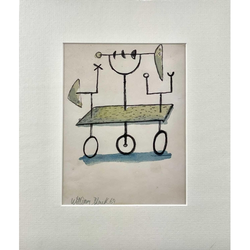 24 - William BLACK (XX) Untitled Ink and wash, signed and dated '69,19 x 14cmGenerally in good condition,... 