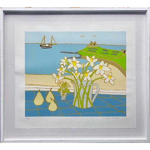 278 - Bryan PEARCE (1929-2006) Daffodils on the Windowsill Screenprint, signed and dated '96, numbered 63/... 