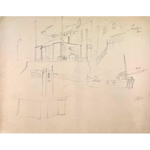 285 - Bernard NINNES (1899-1971) A collection of thirteen sketches of St Ives Pencil on paper, largest pie... 