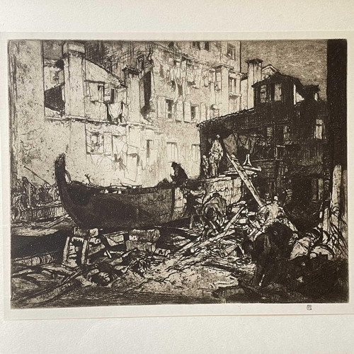 288 - After Frank BRANGWYN RA (1867-1956) The Storm Etching, inscribed, 19 x 19cm. Along with Modern Maste... 