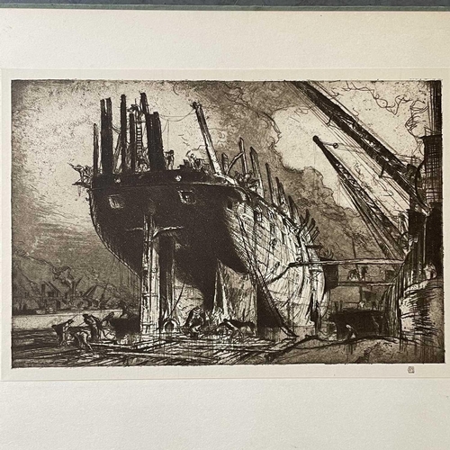 288 - After Frank BRANGWYN RA (1867-1956) The Storm Etching, inscribed, 19 x 19cm. Along with Modern Maste... 