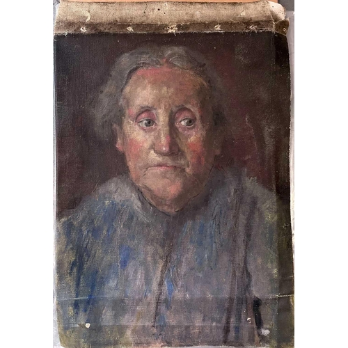 289 - Newlyn School Head of a Lady Oil on canvas (unstretched), 44x37cm