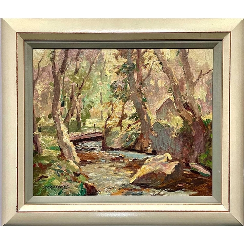 32 - Stanley Horace GARDINER (1887-1952) Lamorna Stream Oil on board, signed, further signed and inscribe... 