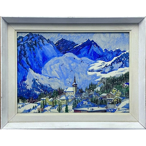 323 - Elizabeth Rosemary ZIAR (1919-2003) Panorama of Arosa Watercolour, signed, 25 x 35cm.