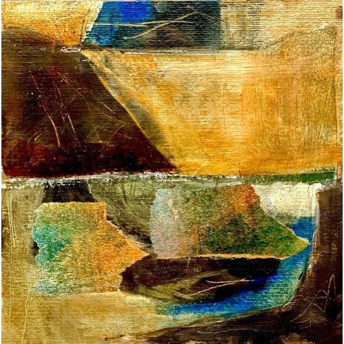 337 - Daphne TURNER (1941-2019) Two works  Mixed media 23 x 23cm & 10 x 10cm Together with a mixed media p... 