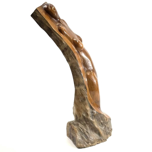 343 - Max BARRETT (1937-1988) Female Form Carved wood, monogrammed to base, height 70cm.