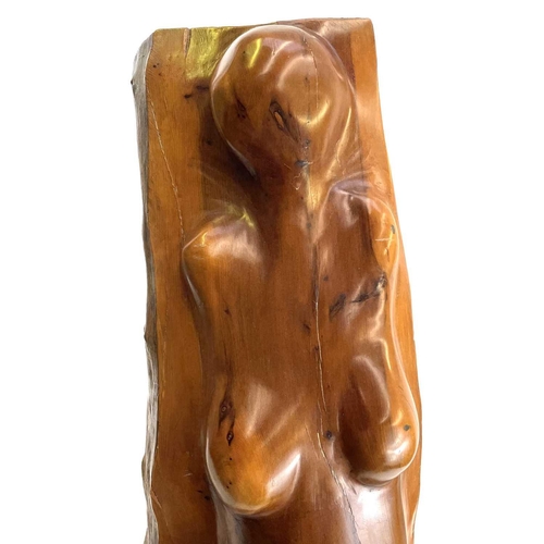 343 - Max BARRETT (1937-1988) Female Form Carved wood, monogrammed to base, height 70cm.