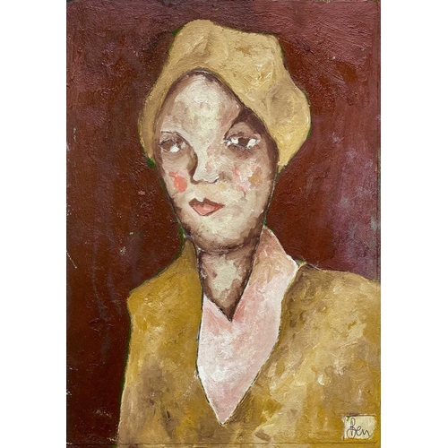 358 - Benjamin CARRIVICK (1980) Untitled (Female portrait) Oil on board Signed 29 x 20cm and Benjamin CARR... 