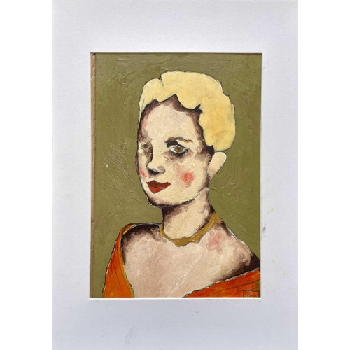 358 - Benjamin CARRIVICK (1980) Untitled (Female portrait) Oil on board Signed 29 x 20cm and Benjamin CARR... 