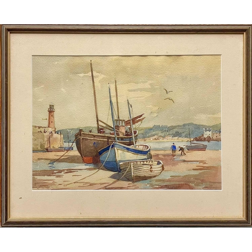 364 - Lewis MORTIMER (XIX-XX) St. Ives Harbour Watercolour, signed, 23 x 32cm.