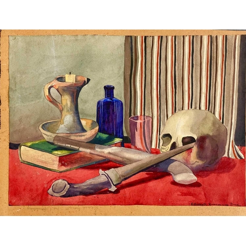 372 - Elizabeth Rosemary ZIAR (1919-2003) The Green Bottle Watercolour, signed and inscribed, 27 x 37cm. A... 