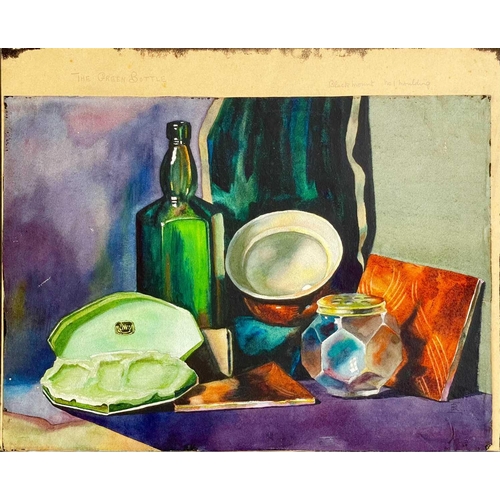 372 - Elizabeth Rosemary ZIAR (1919-2003) The Green Bottle Watercolour, signed and inscribed, 27 x 37cm. A... 