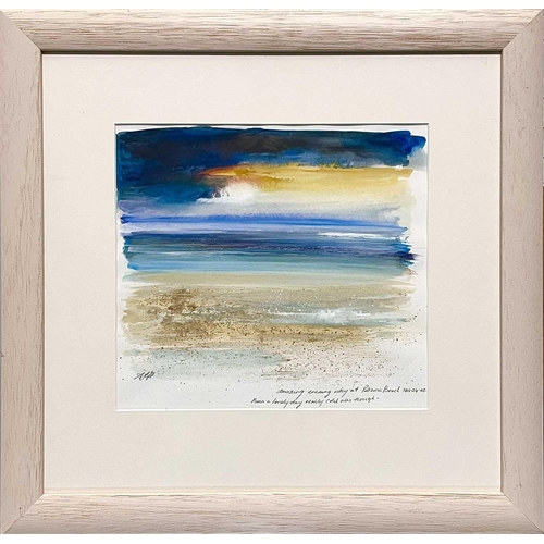 379 - Amanda HOSKIN (XX-XXI) Sky at Polkerris Beach Watercolour Signed Further signed and dated 2004 to ve... 