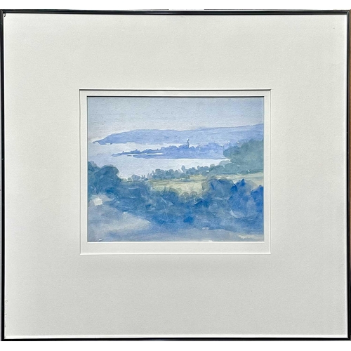 389 - John MILLER (1931-2002) Mounts Bay  Gouache, facsimile signature, signed and inscribed to verso by M... 