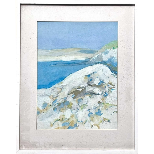 398 - Jim WHITLOCK (1944) White Rocks, St. Martin's Gouache, signed, 39 x 29cm.