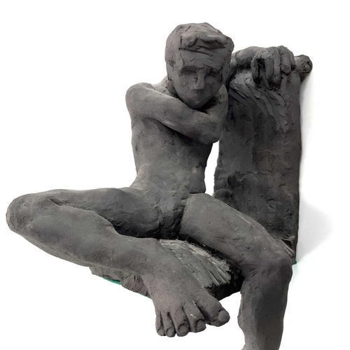 408 - Tim WAYNE Male figure bookend Ceramic, 33 x 24cm. Provenance: From part of the 'Male Form Falmouth' ... 