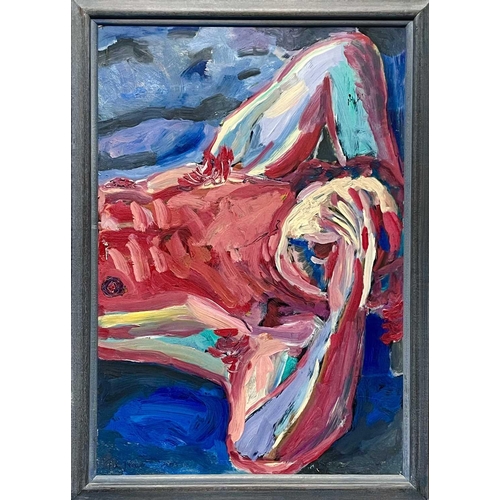 417 - Tim NEWMAN (1956) Sunbather Oil on board, signed and dated 2003, further signed, inscribed and dated... 