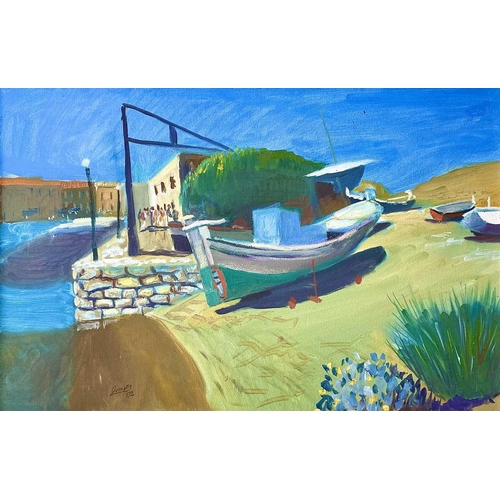 44 - Bob QUIXLEY (XX-XXI) Two works The Old Harbour, Rethymnon, Crete, oil on canvas, signed and dated '9... 