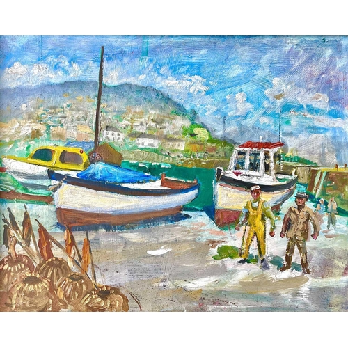 44 - Bob QUIXLEY (XX-XXI) Two works The Old Harbour, Rethymnon, Crete, oil on canvas, signed and dated '9... 