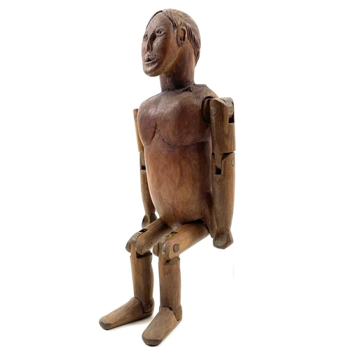 452 - A 19th/20th Century wooden articulated artist's mannequin from the studio of John Miller. 35 x 14cm.... 