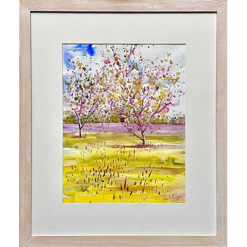 464 - Paul HOARE (XX-XXI) Apple Blossom Watercolour, signed, inscribed to verso, 43 x 33cm.