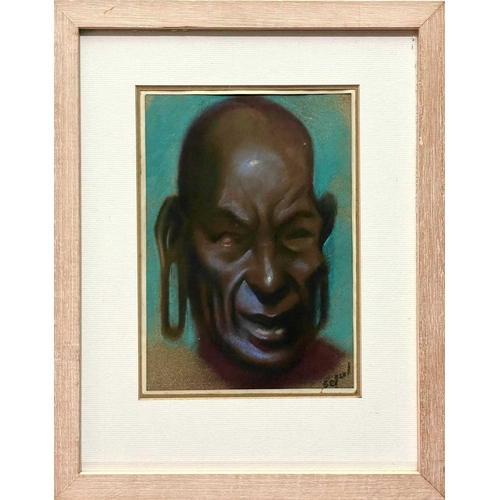 465 - Hyman SEGAL (1914-2004) Two works Masai Elder, mixed media drawing, signed and inscribed, 22 x 18.5c... 