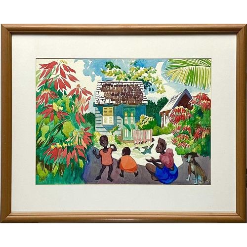 472 - Clare WHITE (1903-1997) In the Shade of the Trees, Barbados Watercolour, signed, 36 x 50cm. St Ives ... 