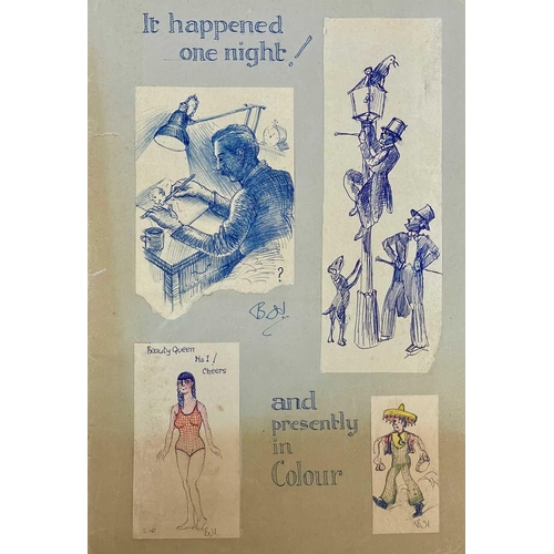 473 - Bernard NINNES (1899-1971) It Happened One Night (A booklet of 23 illustrations) Mixed media on pape... 