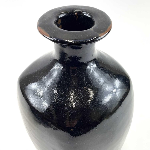 493 - Trevor CORSER (1938-2015) Bottle vase Stoneware with tenmoku glaze, impressed Leach Pottery and pers... 