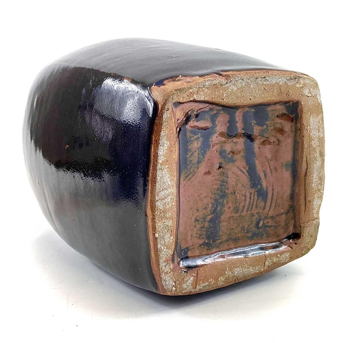 493 - Trevor CORSER (1938-2015) Bottle vase Stoneware with tenmoku glaze, impressed Leach Pottery and pers... 