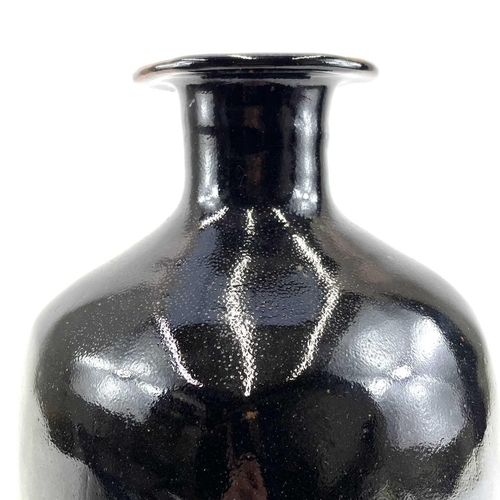 493 - Trevor CORSER (1938-2015) Bottle vase Stoneware with tenmoku glaze, impressed Leach Pottery and pers... 